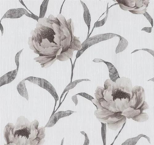 Vliesové tapety, kvety svetlo hnedé, Graziosa 4212340, P+S International, rozmer 0,53 m x 10,05 m