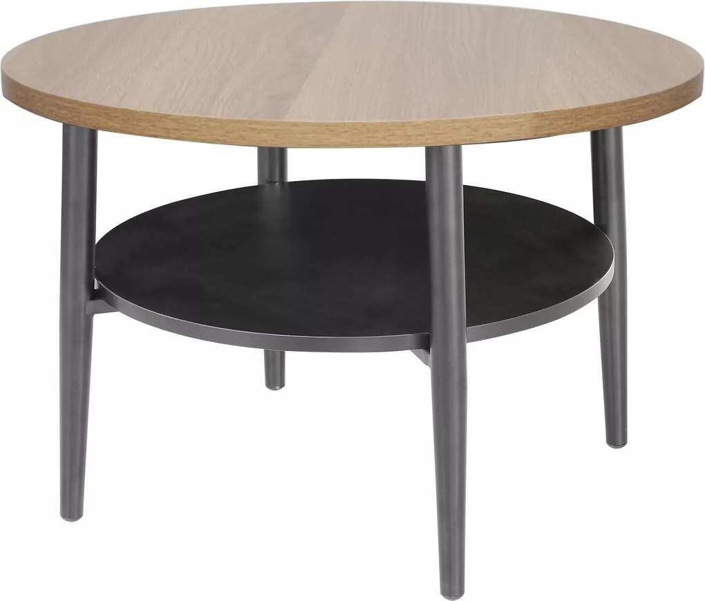 Konferenčný stolík Ella 60 cm dubový/čierny