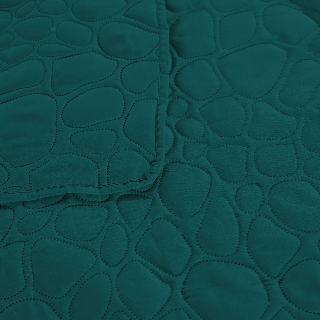 Tyrkysový prehoz na posteľ so vzorom STONE 200x220 cm