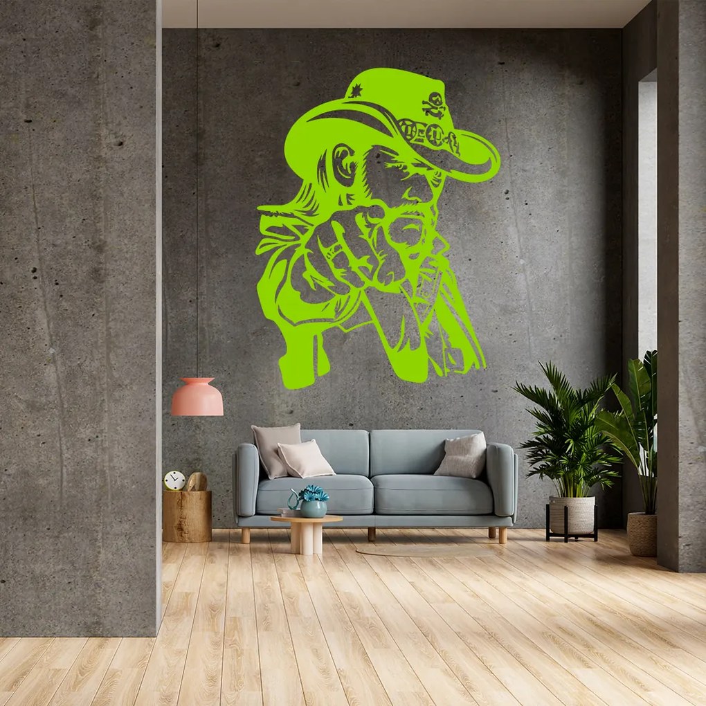 Veselá Stena Samolepka Lemmy Kilmister Farba: žlutá, Veľkosť: 100 x 77 cm