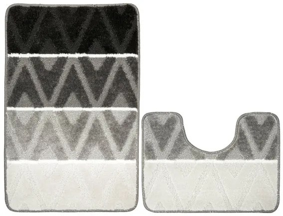 Sada kúpeľňových koberčekov PALMA sivá, kosoštvorce