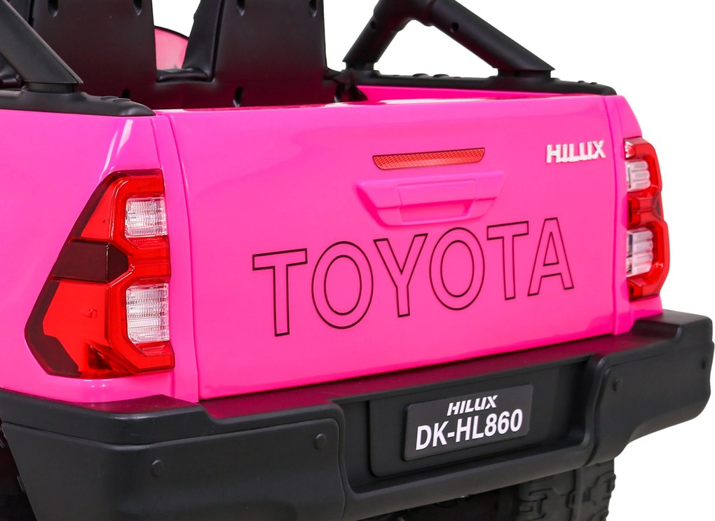 Ramiz Toyota Hilux na batérie pre deti, ružový pickup + pohon 4x4 + diaľkové ovládanie
