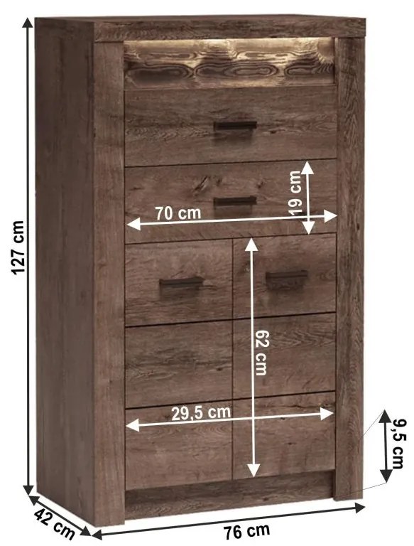 Tempo Kondela Komoda, jaseň tmavý, INFINITY I-06