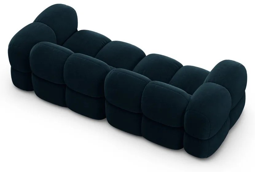 Tmavomodrá zamatová pohovka 250 cm Loretto – Cosmopolitan Design