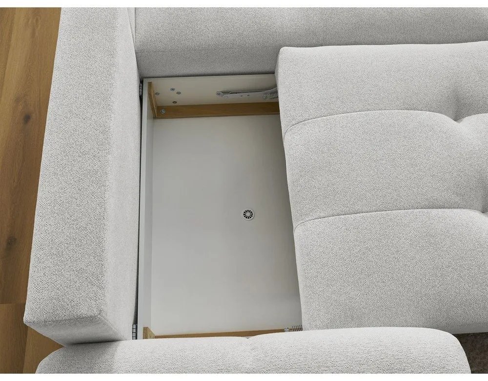 Svetlosivá ženilková rozkladacia/s úložným priestorom rohová pohovka (pravý roh/s leňoškou) Roxelane – Bobochic Paris