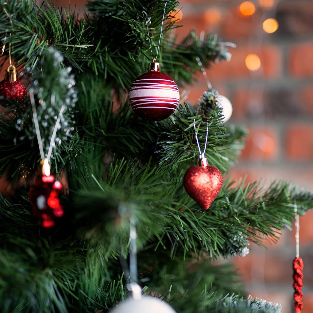 Sada vánočních ozdob na stromeček Red Santa 149 ks červená/bílá