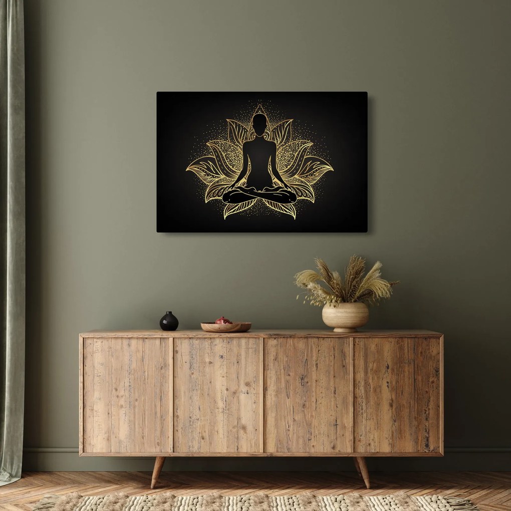 Obraz siluety v lotusovom kvete (90x60 cm)