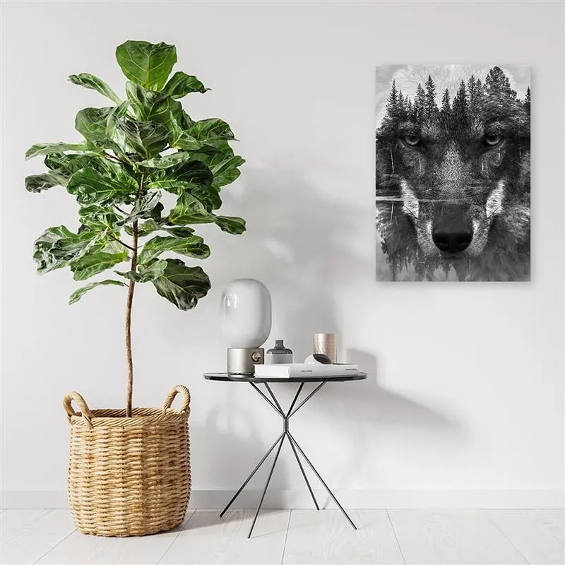 Gario Obraz na plátne Čierny vlk abstraktný Rozmery: 60 x 90 cm