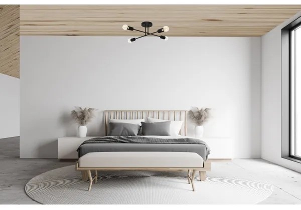 LED Prisadený luster CAMBRIDGE 4xE27/8W/230V čierna