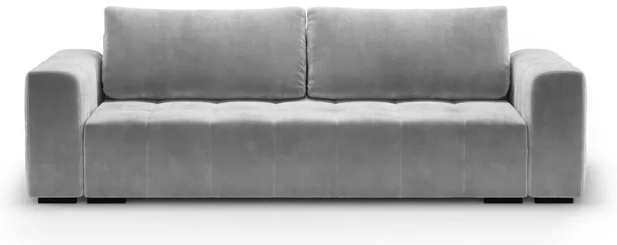 Svetlosivá zamatová rozkladacia pohovka Milo Casa Luca