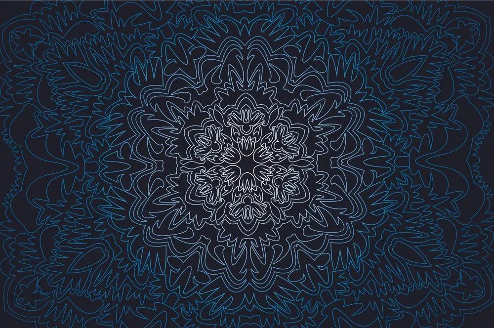 Tapeta exotická Mandala v modrom prevedení