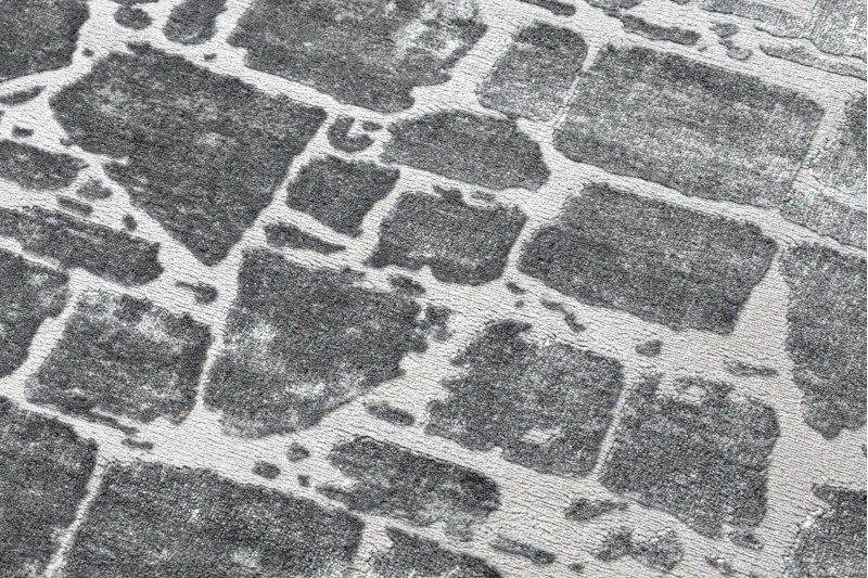 Moderný MEFE koberec 6184 Dlažba tehla - Štrukturálny, dve vrstvy rúna tmavosivá Veľkosť: 120x170 cm