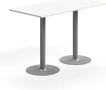 Barový stôl ALVA, 1400x700x900 mm, HPL, strieborná/biela