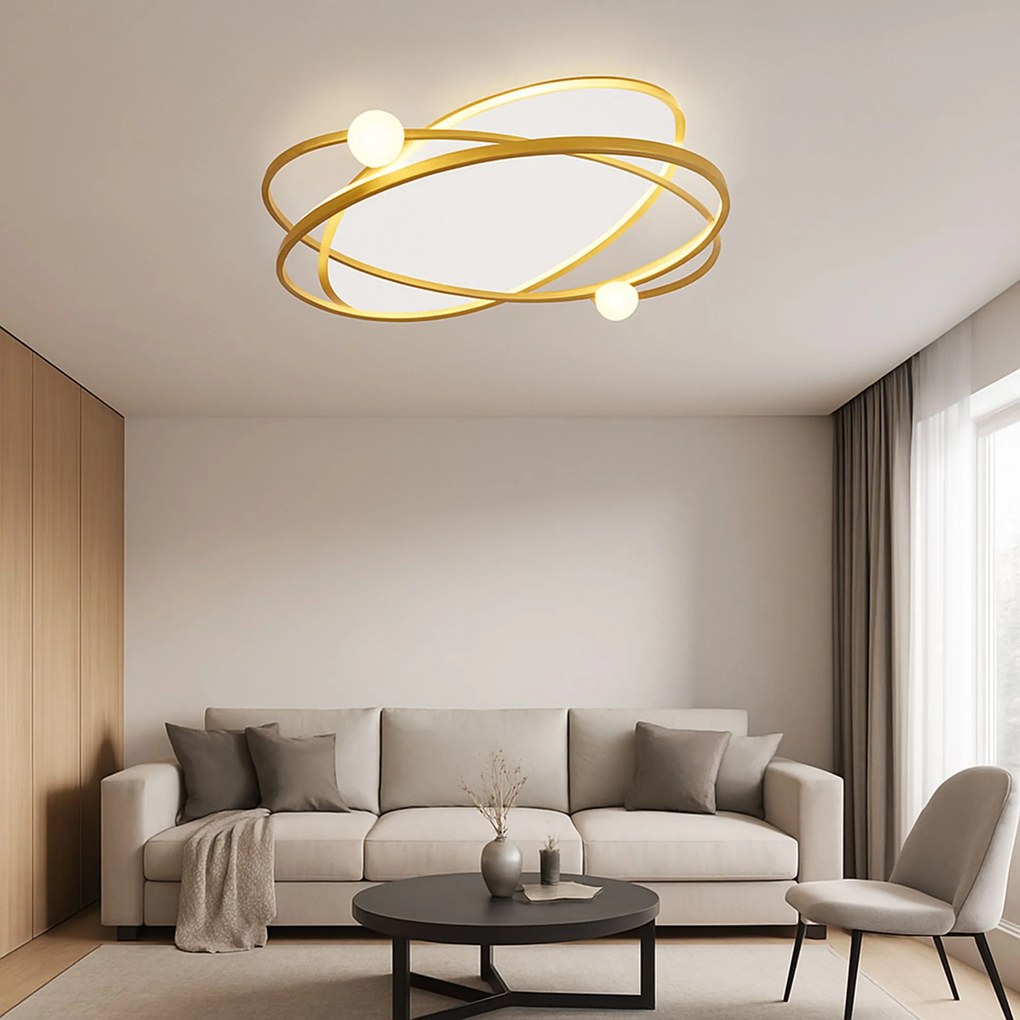 Toolight Toolight, LED stropné svietidlo + diaľkové ovládanie APP1059-C, biela-zlatá, OSW-08885