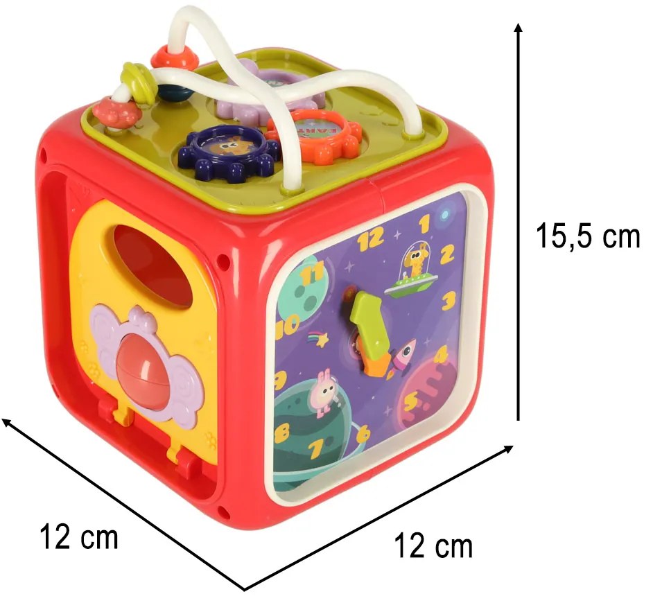 KIK Vzdelávacia senzorická kocka 6v1 Montessori triedič