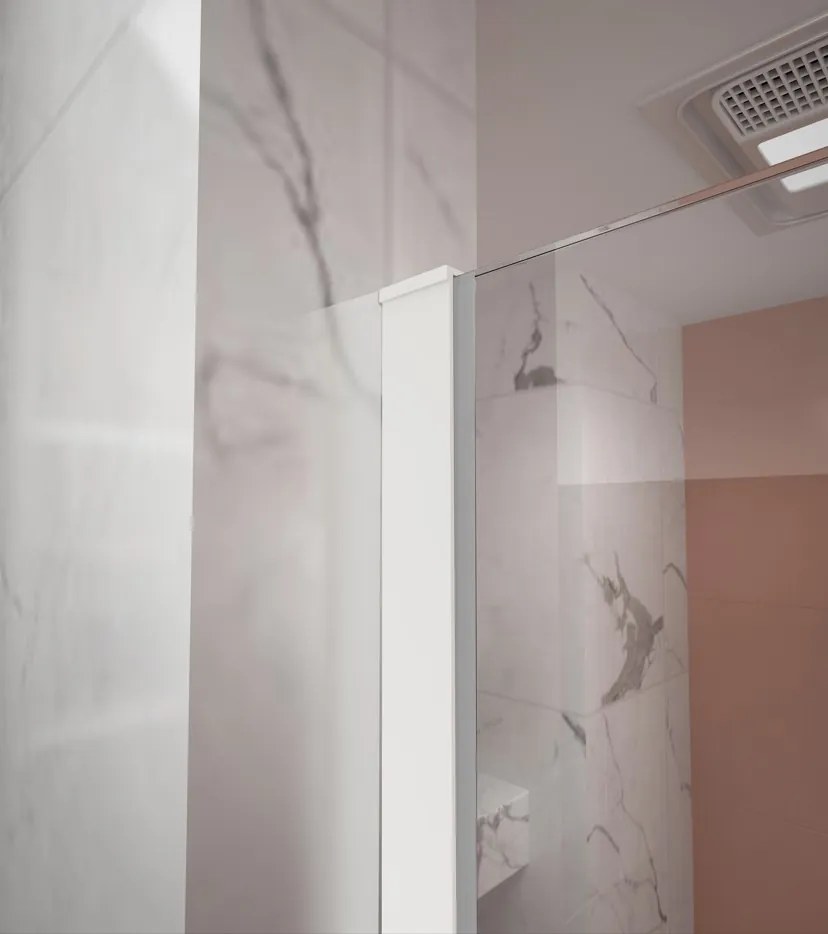Erga Paris, sprchová zástena Walk-In 80x200 cm, 8mm číre sklo, biely matný profil, ERG-V02-PARIS-080x200-CL-WH