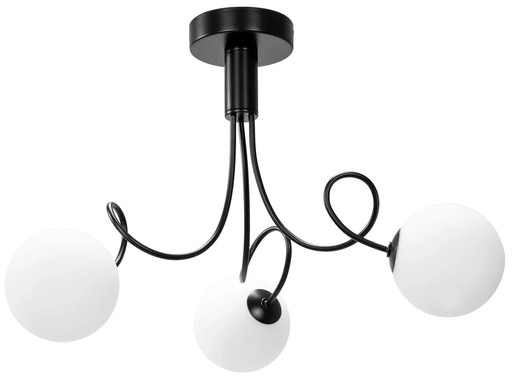 Toolight Toolight, stropná lampa sklenené gule 3xG9 APP1154-3CP, čierna, OSW-14012