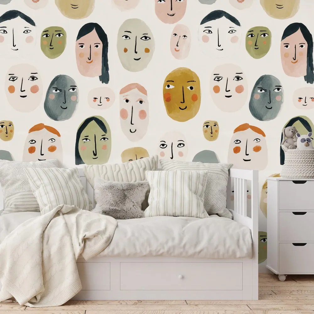 Samolepiaca tapeta farebné abstraktné tváre