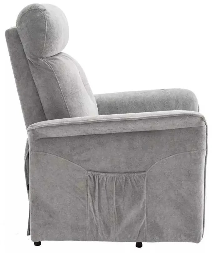 LuxuryForm DESIGN TV kreslo PEGAS s elektrickým polohovaním, masážou a výklopom - světle šedé