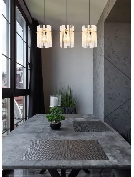 Globo 15698-3HM - Luster na lanku GORLEY 3xE27/60W/230V zlatá