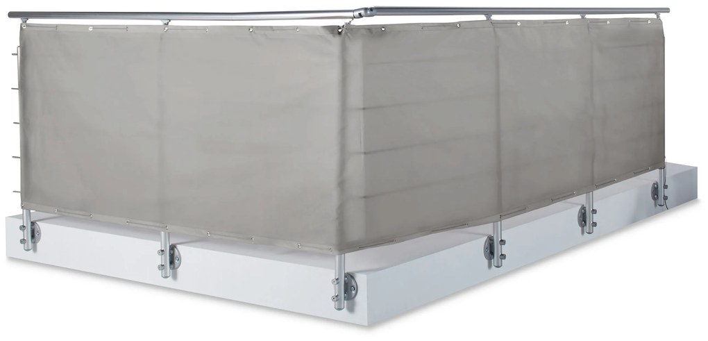 Balkónová clona a ochrana proti vetru, sivá