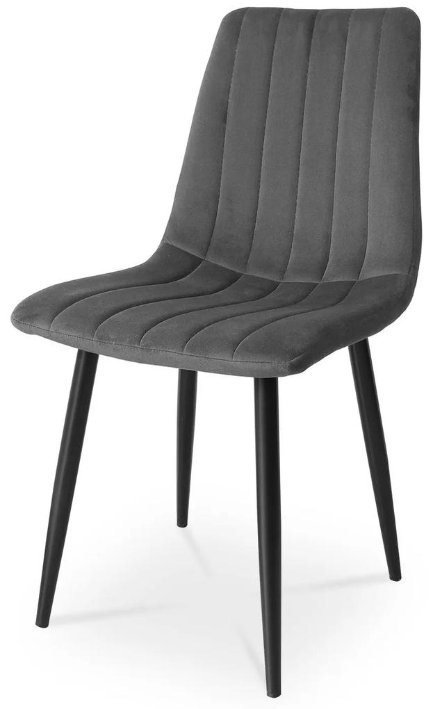Jedálenská stolička aksamit tmavo šedá | jaks