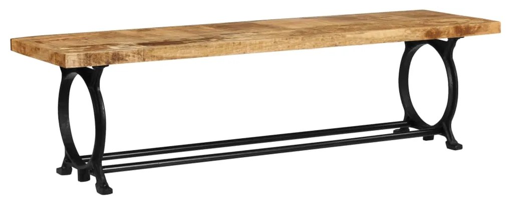 vidaXL Jedálenská lavička z mangového dreva a liatiny 160x45x45 cm