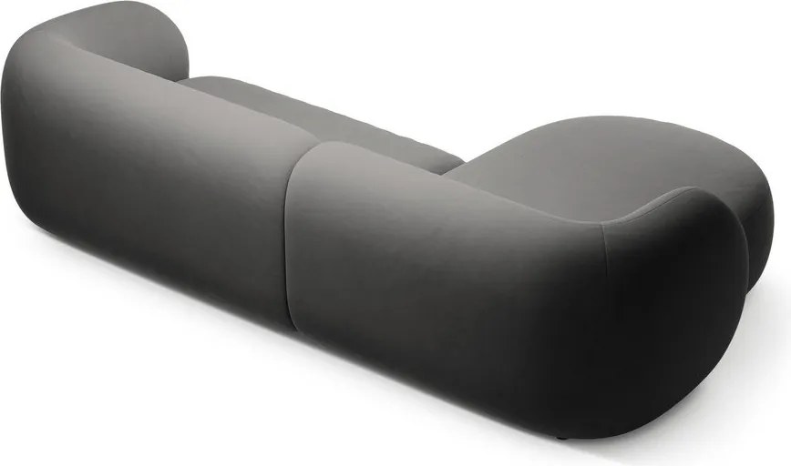 Tmavosivá zamatová rohová pohovka (ľavý roh/s leňoškou) Kate – Micadoni