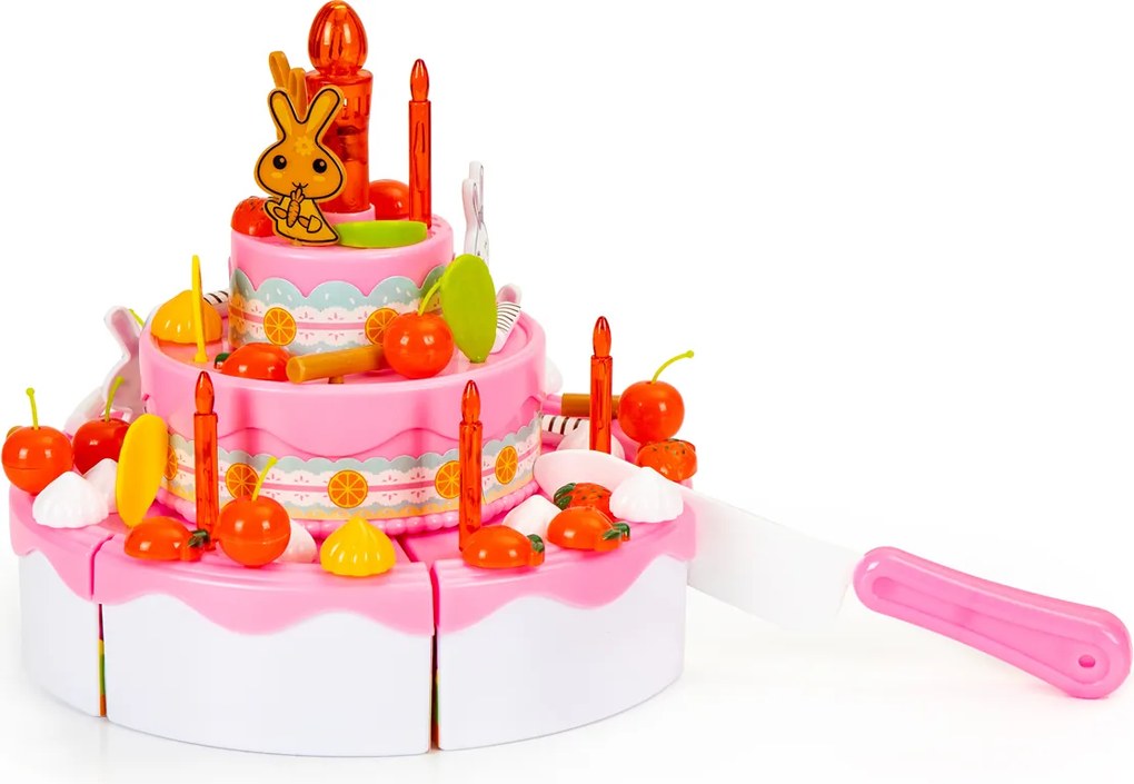 MULTISTORE Veľká narodeninová sada – torta na krájanie a 76 doplnkov, pre deti 3+