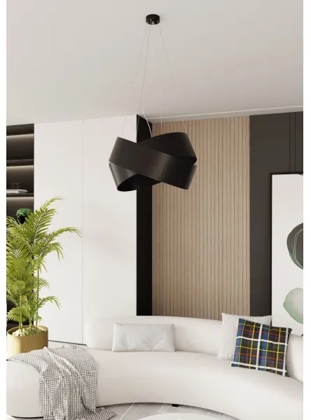 Luster na lanku VIENO 3xE27/15W/230V čierna