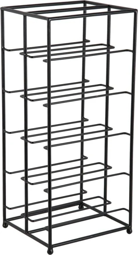 Čierny kovový regál na víno počet fliaš 10 25x57x22,5 cm Dual Floor – PT LIVING