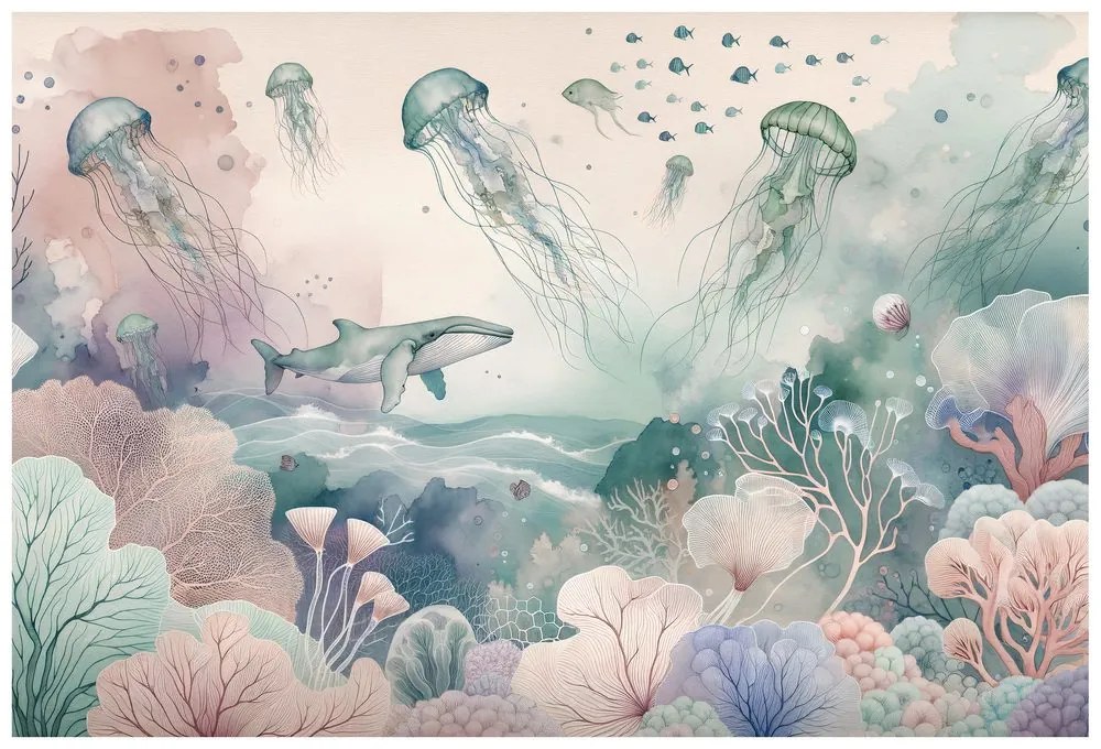 Fototapeta podmorský svet v pastelových farbách