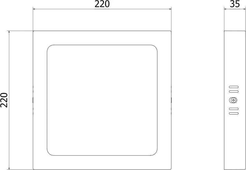 Mexen LDSS, LED stropné svietidlo, rozmer 22 x 22 cm, 18W, studená - 6500K, 1440 lm, čierna - L213-022-1865-70