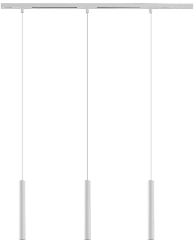 Moderný koľajnicový systém s 3 bielymi závesnými svetlami 1-fázový - Slimline Keno