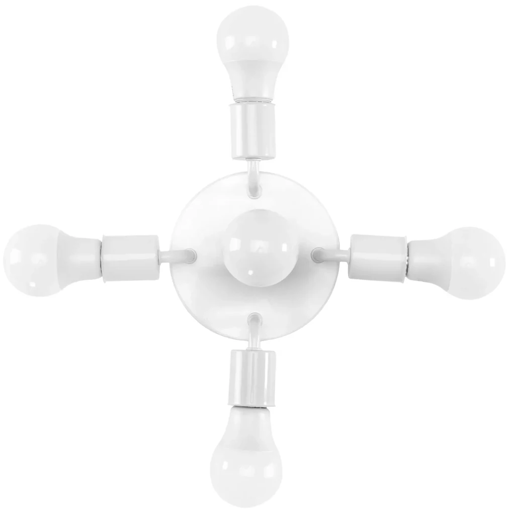 Toolight - Stropné kovové svietidlo 5xE27 60W APP706-5c, biela, OSW-05205