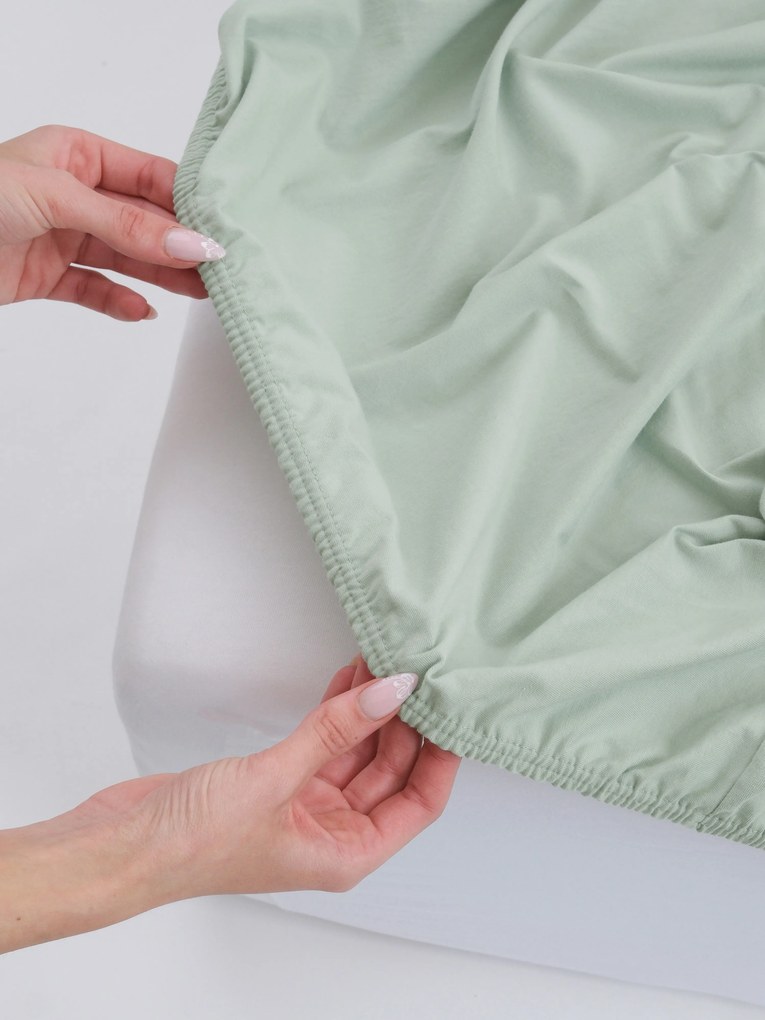 Jersey plachta s elastanom Deluxe 220 × 200 cm – sivozelená