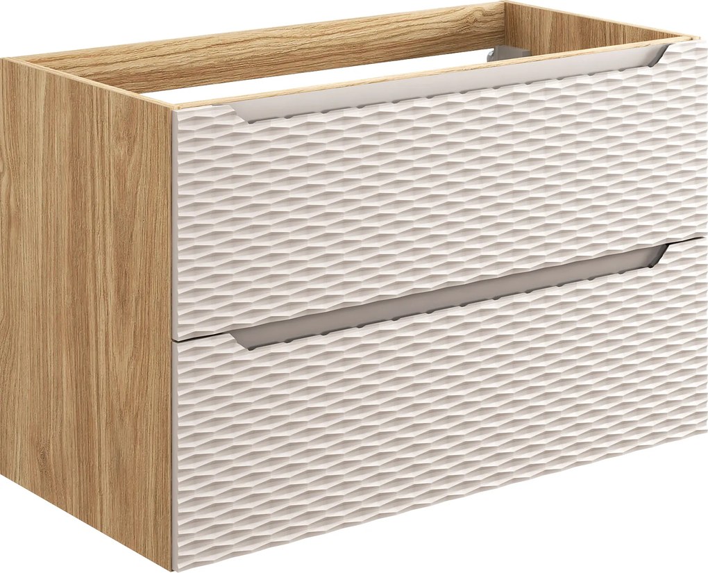 Comad Kúpeľňová skrinka pod umývadlo Ocean Beige 90 béžová/dub olejovaný