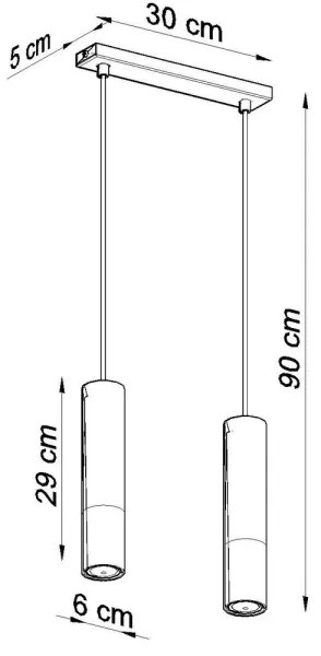 Sollux SL.0953 - Luster na lanku LOOPEZ 2xGU10/10W/230V čierna/zlatá