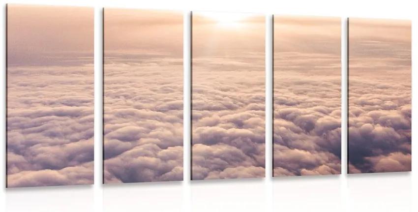 5-dielny obraz západ slnka z okna lietadla Varianta: 100x50