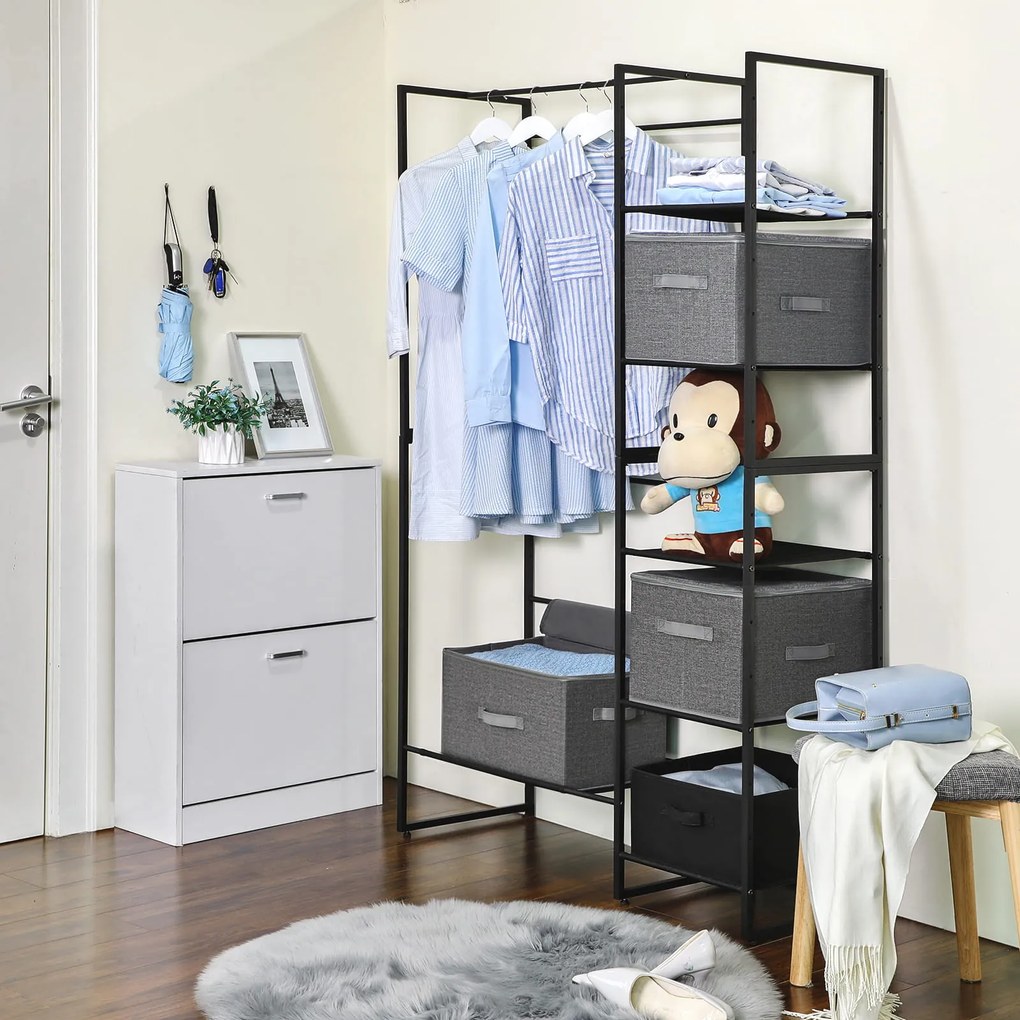 Dekorstudio Sada skladacích organizérov do kúpeľne RYZB03G 3x 40x30x25 cm – sivá