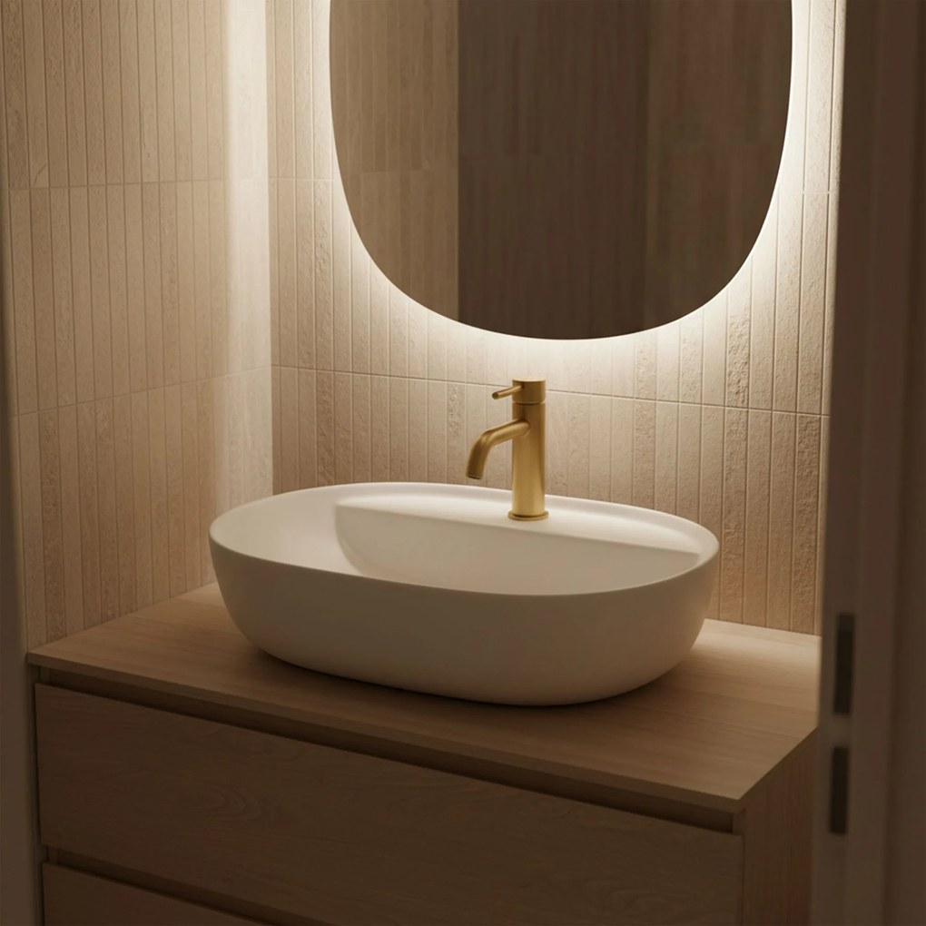 Rea Aura 51, umývadlo na dosku 505x385x135 mm, biela matná, REA-U7340