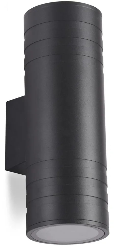 Kobi Vonkajšie nástenné svietidlo 2xGU10/35W/230V IP54 guľatý čierna KTLQK05CZ