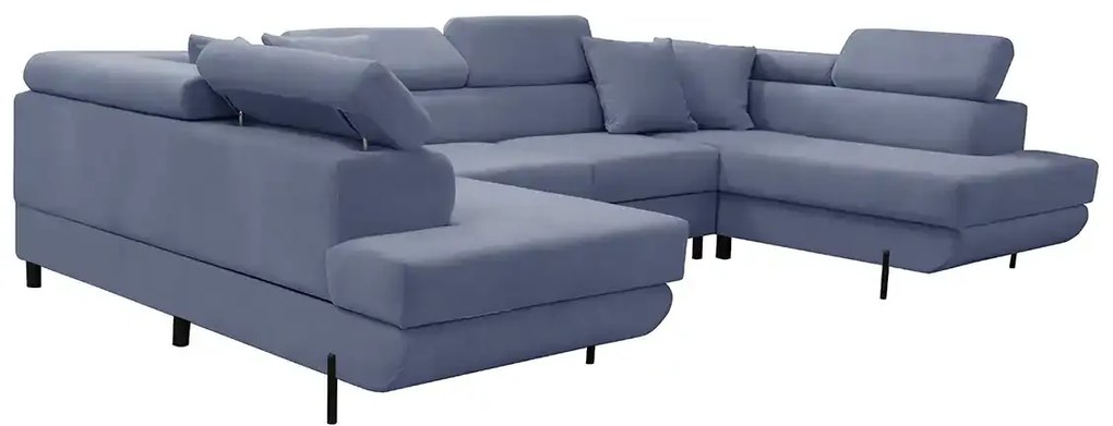 Rohová sedacia súprava - U s funkciou spania, vlnové pružiny SAMSUN Námorník