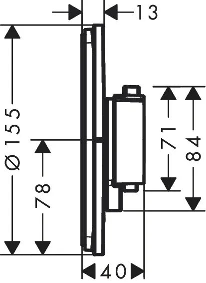 Hansgrohe ShowerSelect Comfort S, termostat pod omietku pre 1 spotrebič a ďalší výtok, chrómová, HAN-15562000