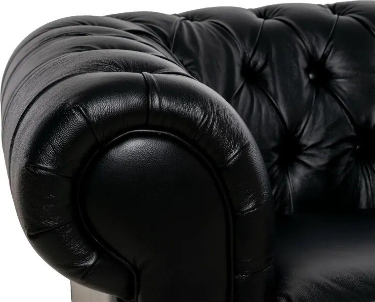 Kožené kreslo CHESTERFIELD, sivá (Rimini)