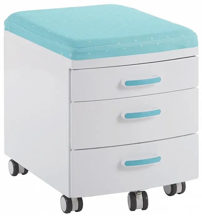 AMADEUS Zásuvkový kontajner biely tyrkys