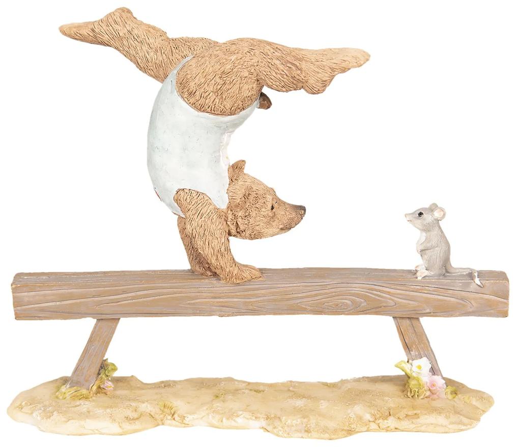 Dekorácie Medveď cvičiaci gymnastiku - 18*6*15 cm