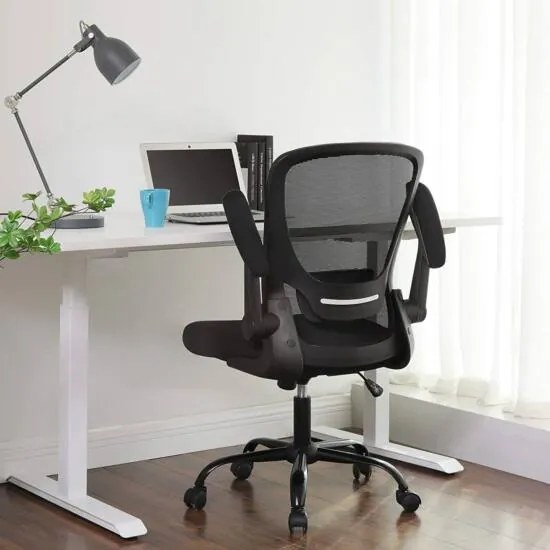 SONGMICS kancelárska stolička, ergonomická počítačová stolička, čierna