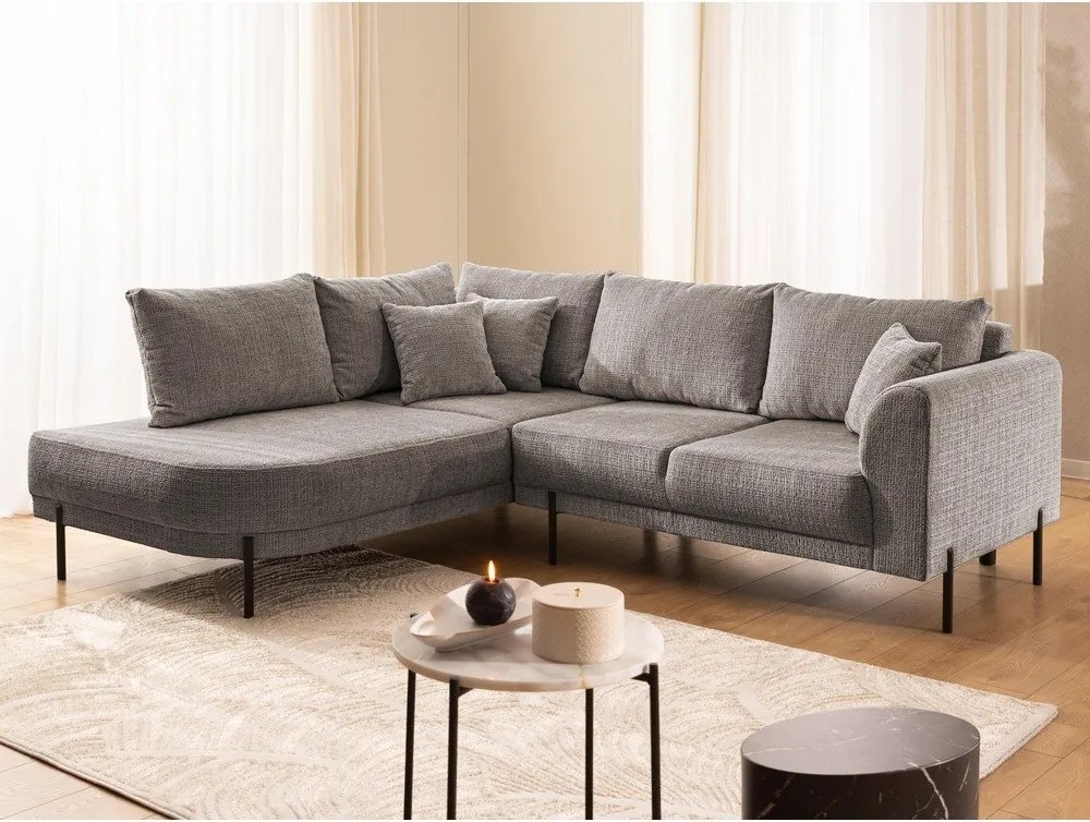 Taupe ženilková rohová pohovka (ľavý roh/do L) Mauris – Ropez