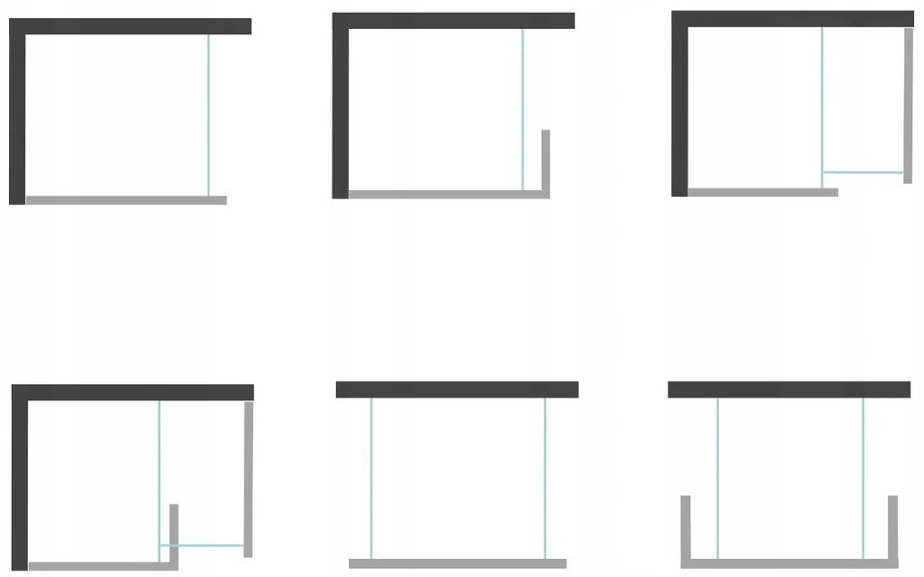 Mexen Kioto sprchová zástena WALK-IN 8mm, 30x200 cm, čierny rám, 800-030-000-00-70